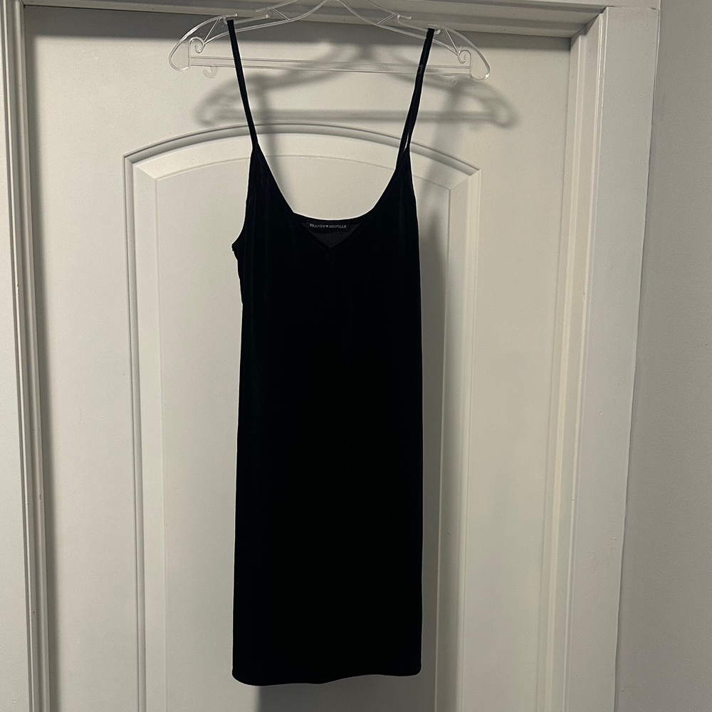 Brandy Melville Black Velvet Dress